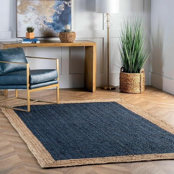 Home Decorative Braided Jute Hand Woven Square Floor Rug Carpet