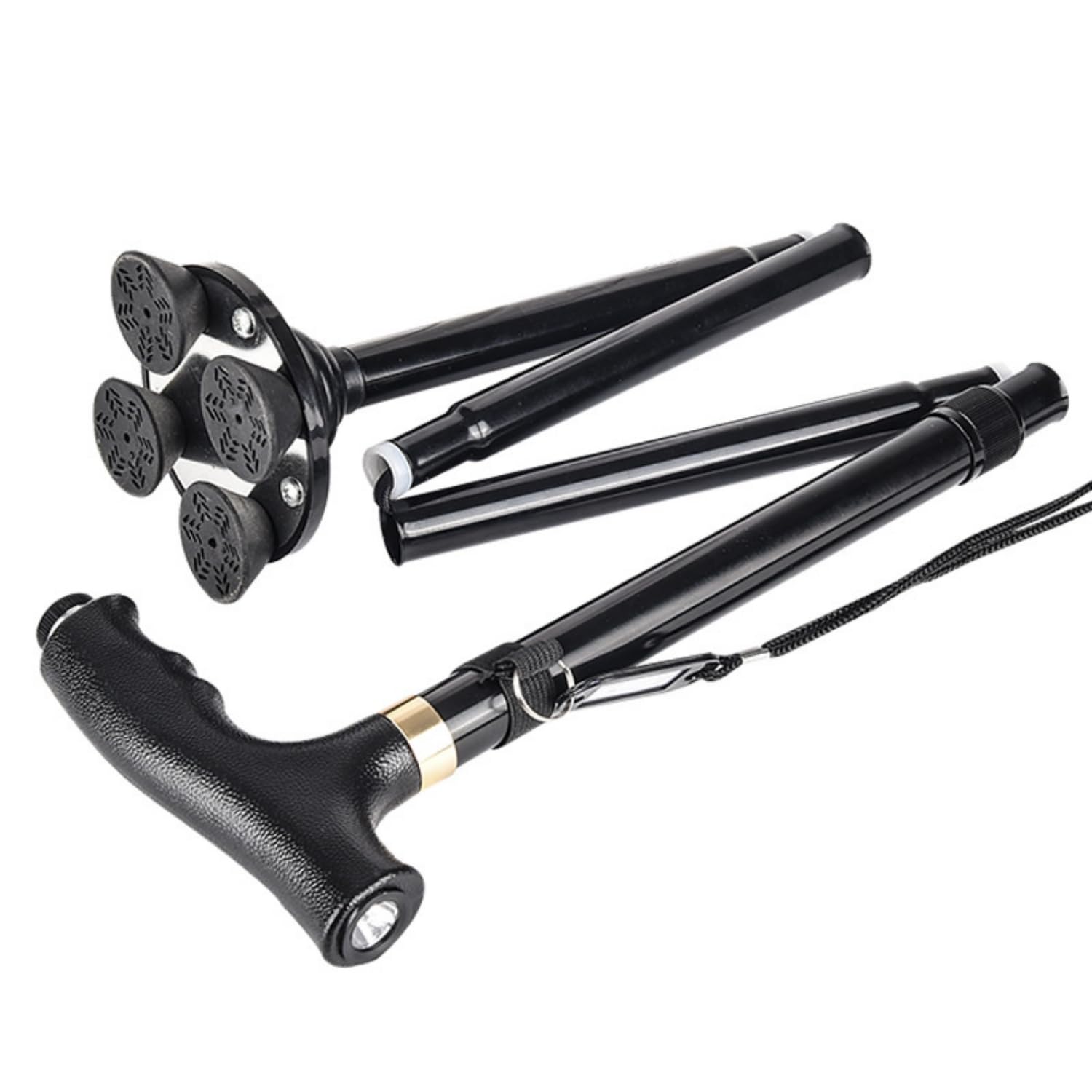 Folding Sticks Cane Lightweight Height Adjustable Aluminum Walking Foldable for Men and Women Portable Adjusts Hand Comfortable Handles