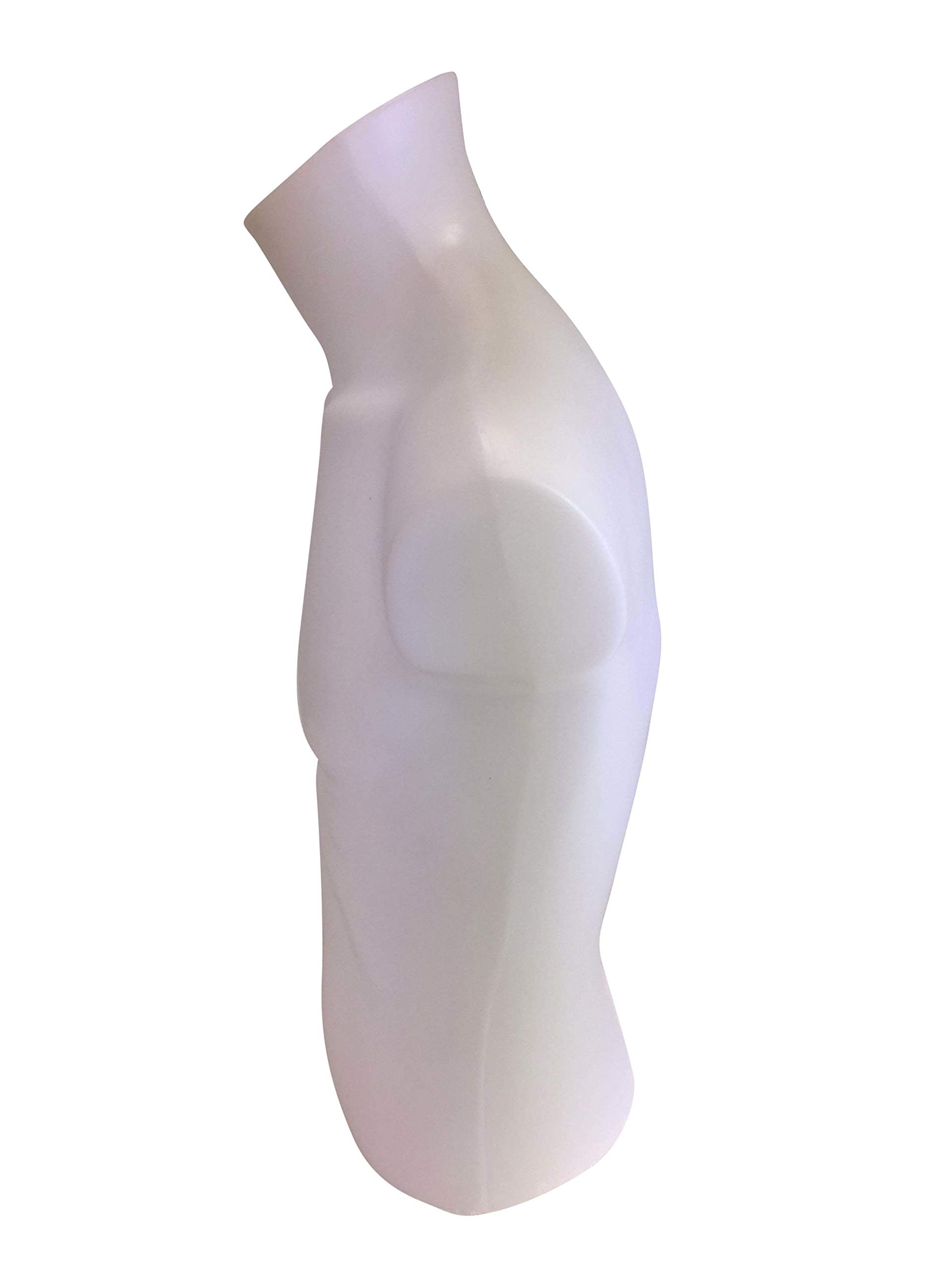 Basic Herrentorso 44/46, vollgeformt & bruchsicher, Modepuppe, Schaufensterfigur & Mannequin aus PE Kunststoff, selbststehend, ideal für Kleiderpräsentation & Dekoration, Weiß