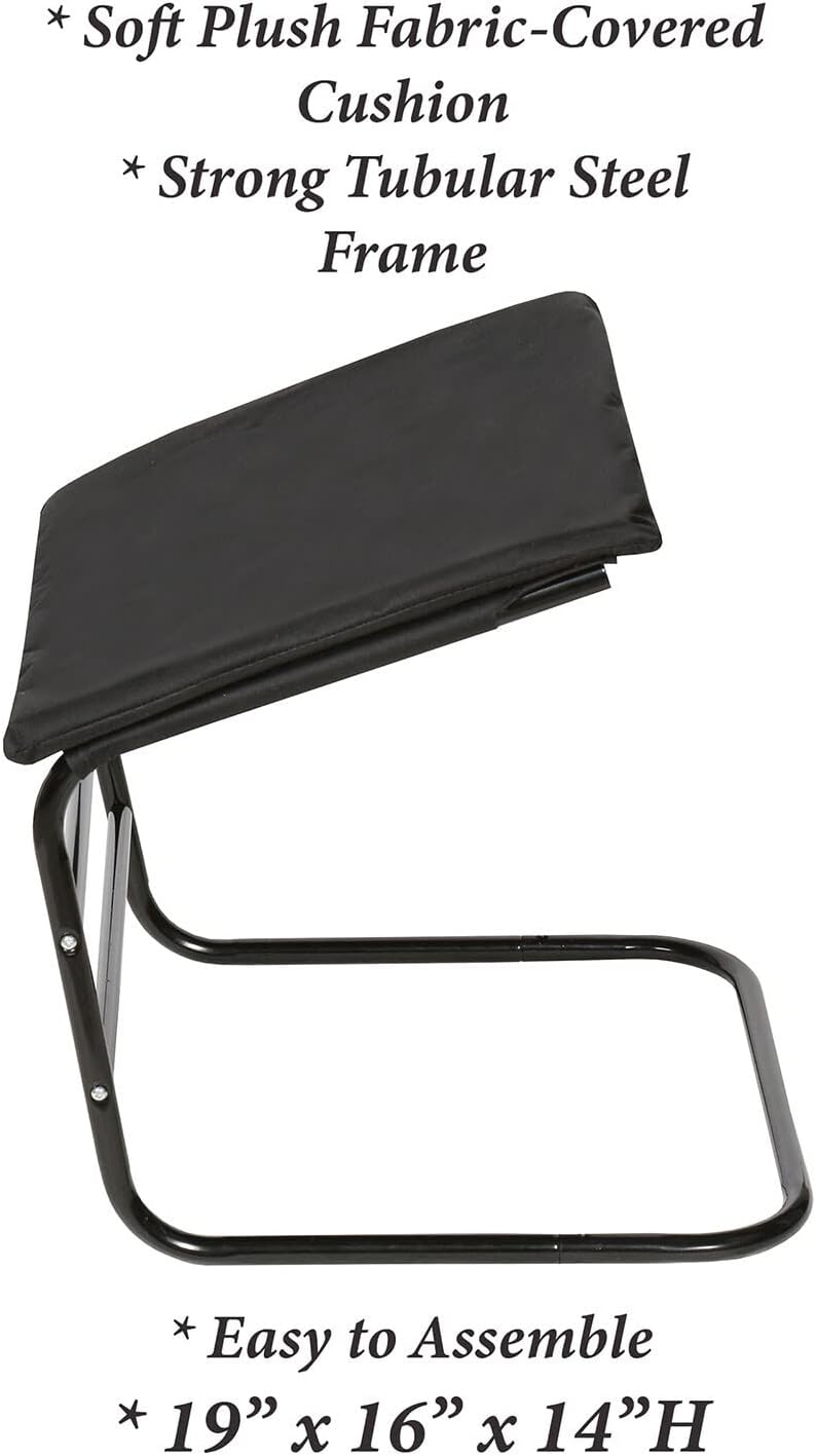 ETNA Ottoman Foot Rest Footstool - Supportive Leg Rest for Chair Sofa Couch - Office Footrest Under Desk Foot Hammock - Black Padded Foot Stool