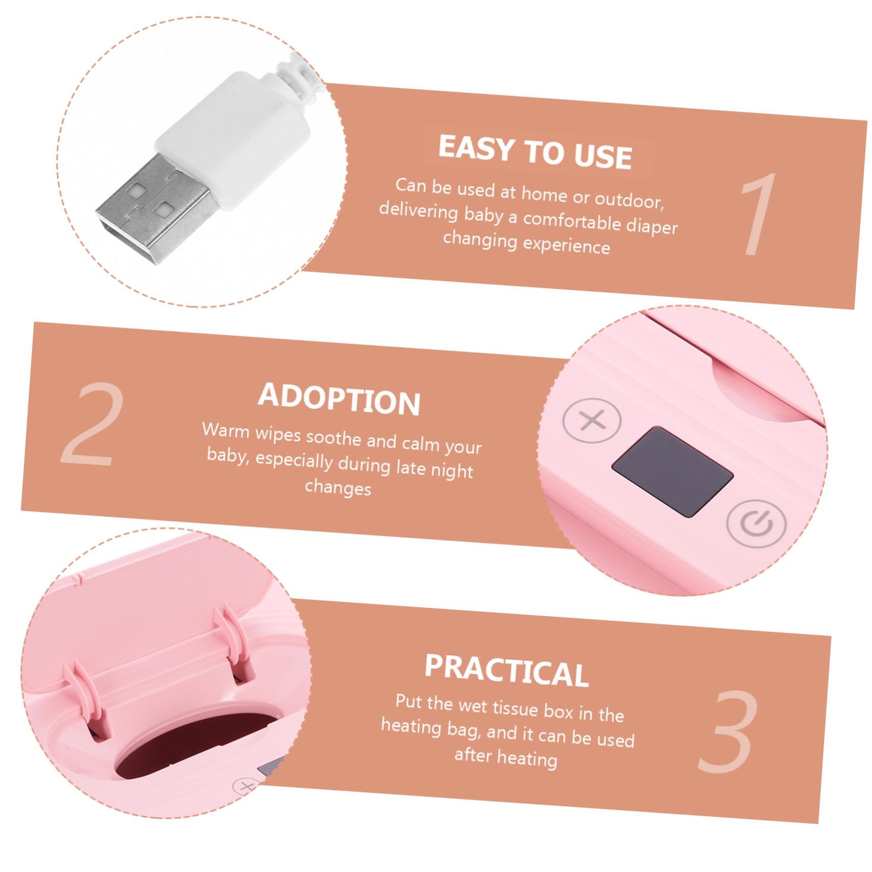 SOIMISS Chauffe-lingettes Pour Usb Portables Distributeur De Lingettes Humides Pour Voyages Et Maison