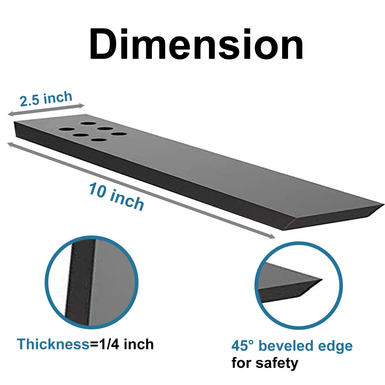 Soporte para encimera, paquete de 3 unidades de 10 pulgadas LX2.5 pulgadas de ancho, soporte de pared de rodilla de 3/8 pulgadas de grosor, soporte flotante oculto para encimeras de