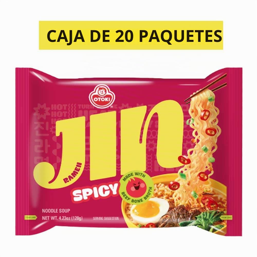 WaNaHong Ottogi Jin Ramen sabor picante 120 g (paquete de 20)