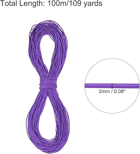 Vista 264 de PATIKIL Cuerda elástica elástica de 1/8 pulgadas, 11 yardas (0.118 in x 32.8 ft), color verde militar para manualidades, correas de gancho