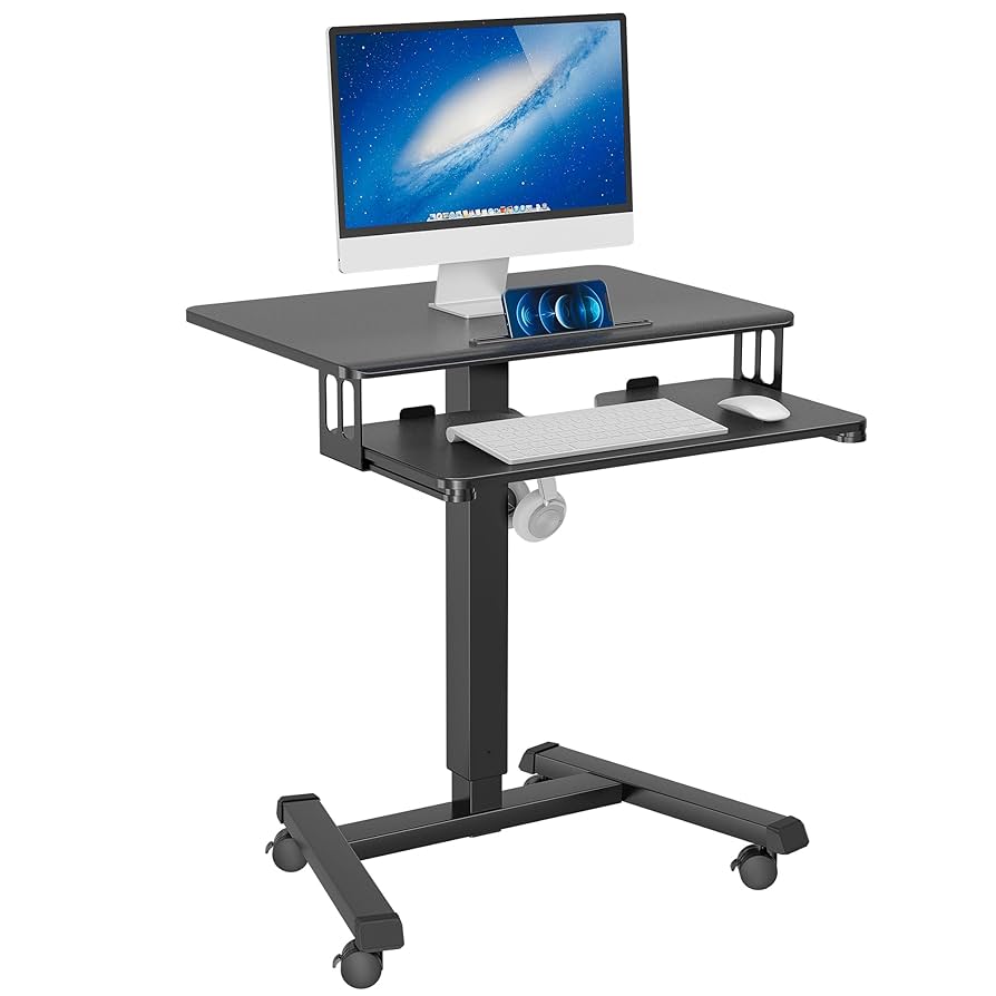Amazon.com: BONTEC Mobile Standing Desk with Keyboard Tray