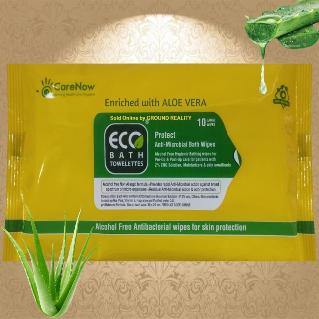 TUNSECHY 1 Pack Eco Bath Wet Wipes Towelettes, Large size Hygienic Easy Bath Wet Wipes for Adults, Patients and Baby. (10 Pulls/Pack)