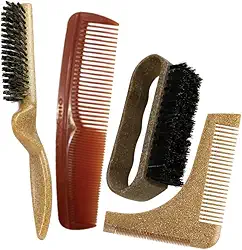 MARILU KIT CUIDADOS MASCULINOS - 1 ESCOVA BARBA, 1 PENTE MODELADOR DE BARBA, 1 ESCOVA DE ACABAMENTO P CORTE MASCULINO 1 PENTE MASCHIO