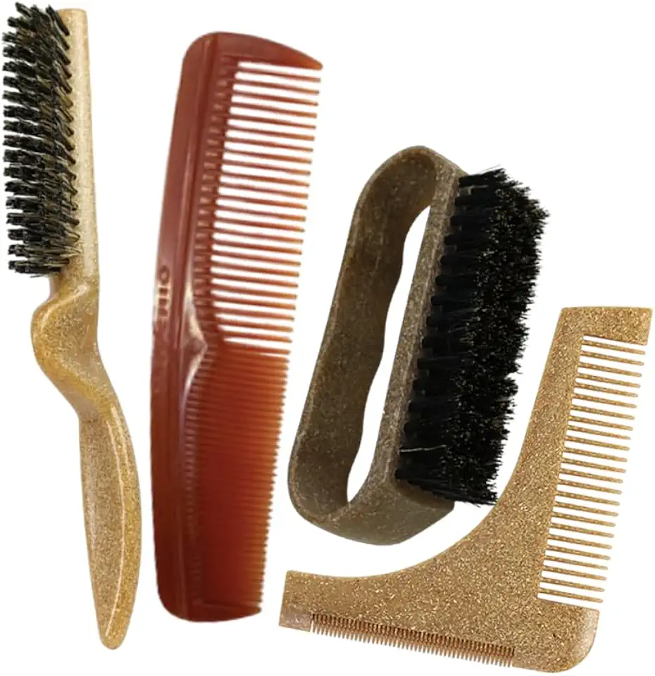 MARILU KIT CUIDADOS MASCULINOS - 1 ESCOVA BARBA, 1 PENTE MODELADOR DE BARBA, 1 ESCOVA DE ACABAMENTO P CORTE MASCULINO 1 PENTE MASCHIO