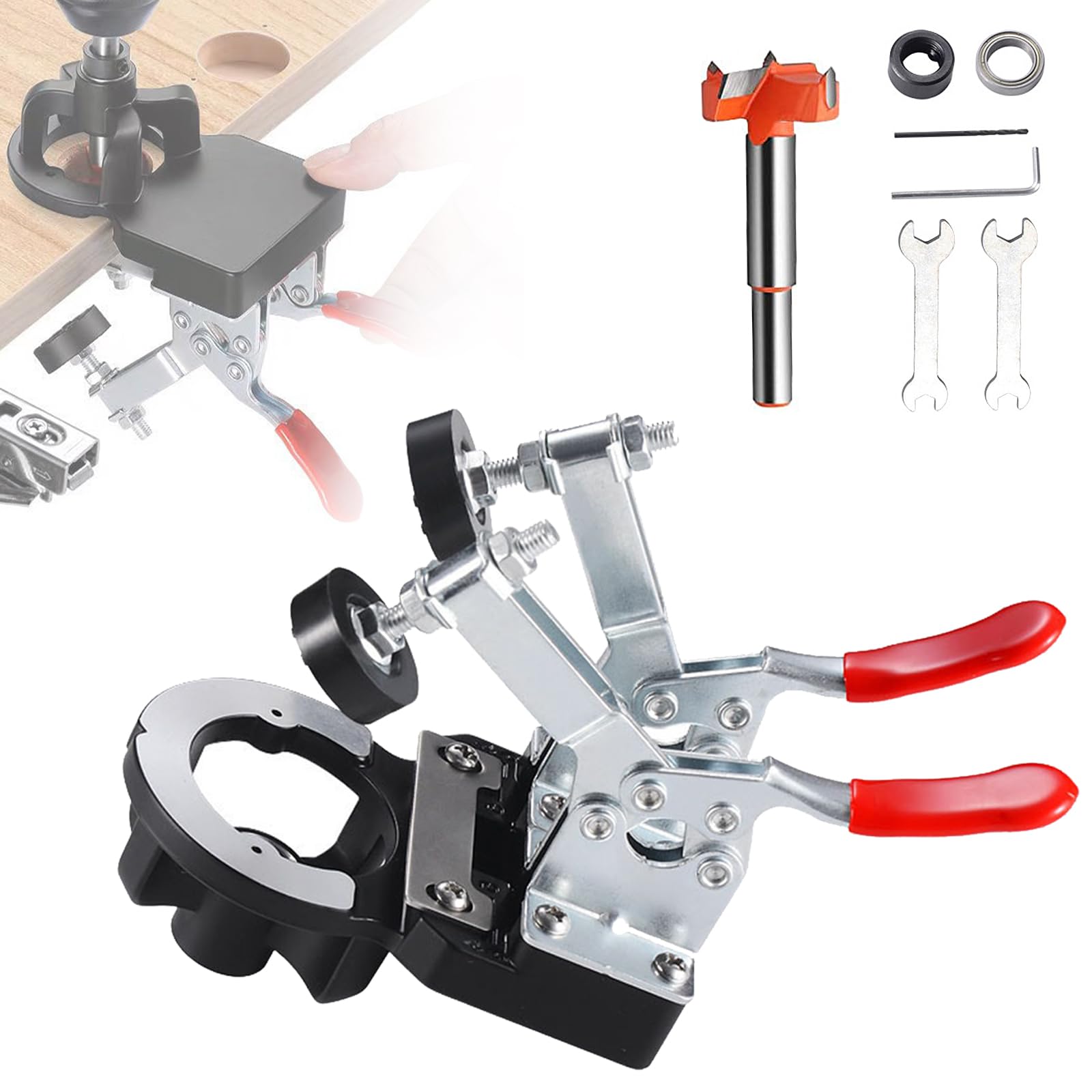 Dima Per Cerniere A Scodellino 35mm In Alluminio - Doppia Fascetta Regolabile Per Trapano Legno - Foto 3