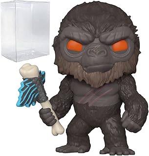 POP Godzilla vs Kong - King Kong with Battle Axe Funko Pop! Vinyl Figure (Bundled with Compatible Pop Box Protector Case), Multicolored, 3.75 inches