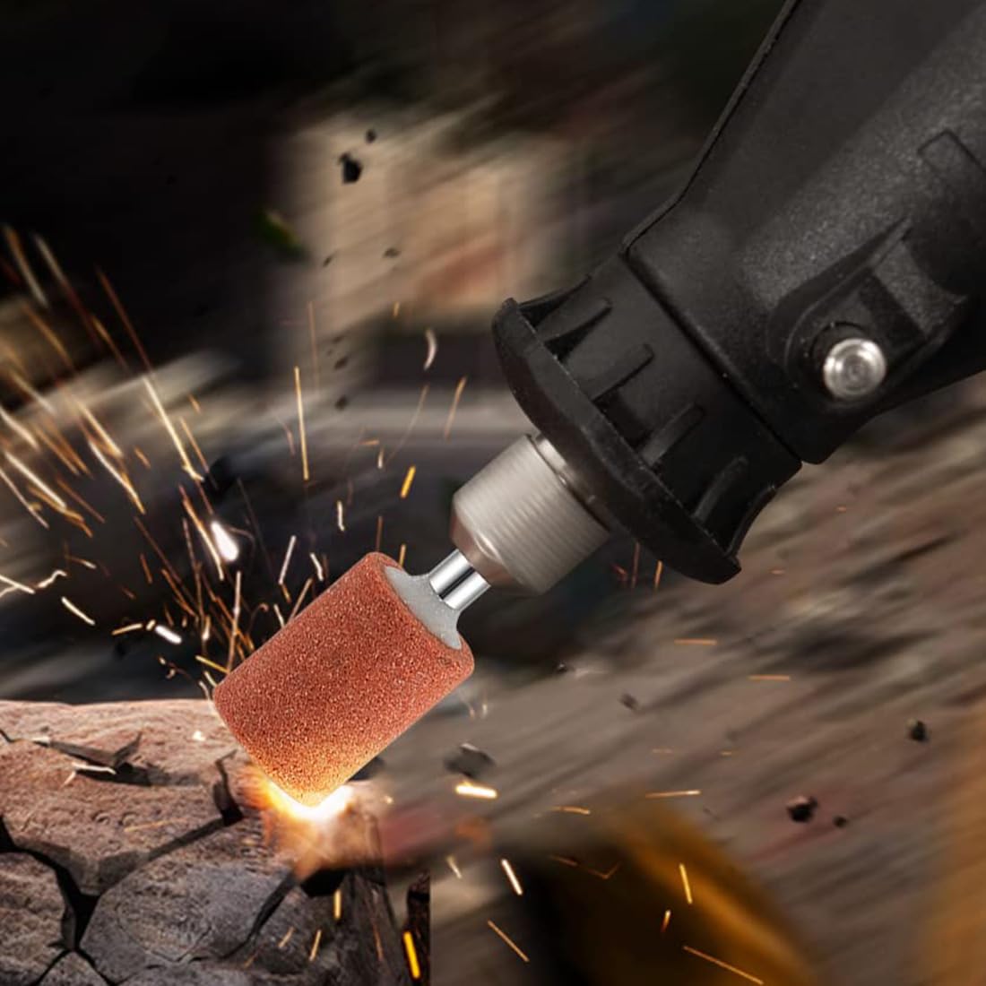 Set di 30 accessori per mole per utensili rotanti, Punte abrasive in corindone, Per avvitatore a batteria, Inserti abrasivi per utensili rotativi Dremel, Per smerigliare e affilare il metallo
