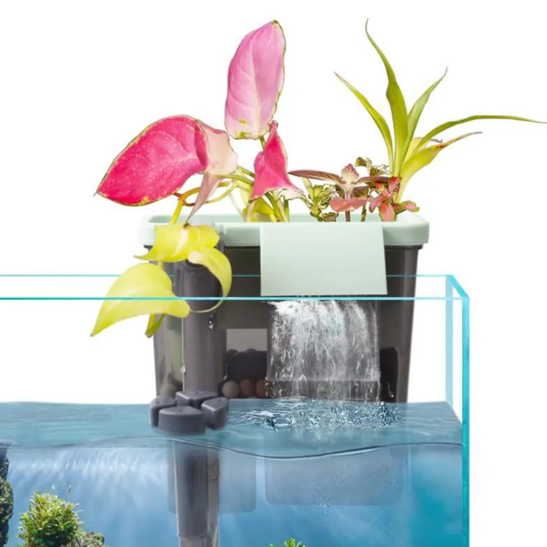 VAYINATO® 3-in-1 Multilayer Silent Hydroponics Hang-On Filter with Surface Skimmer for Planted Aquariums - 8W, 500L/Hr, Suitable for 30-80cm Tanks (YHS-672, Plants Not Included) by Petzlifeworld-image-42