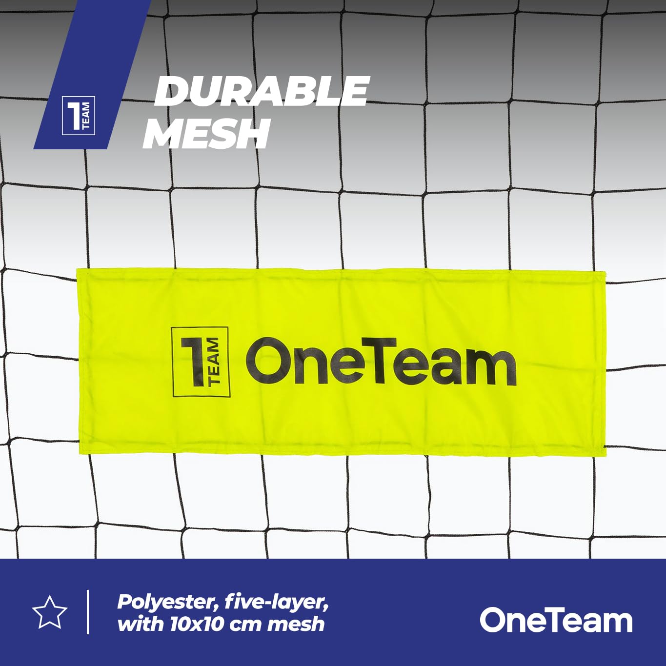 OneTeam Flex Square bramka do piłki nożnej, 300 x 155 x 100 cm, kolor zielony, stabilna i trwała konstrukcja Idelana, wytrzymała, elastyczna