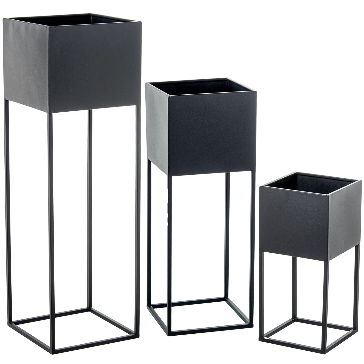 Pots avec pieds pour surélever les plantes et optimiser l'espace DRW métal noir