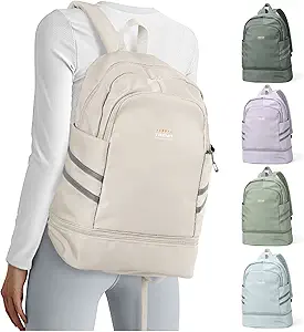 coofay Gym Backpack For Women Waterproof Backpack With Shoe Compartment Lightweight Travel Backpack Sports Backpacks Large Gym Bag