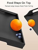 Vista 5 de Pipishell - Bandeja de bambú para cama con patas plegables, bandeja de desayuno para sofá, cama, comer, trabajar, se utiliza como bandeja de Negro