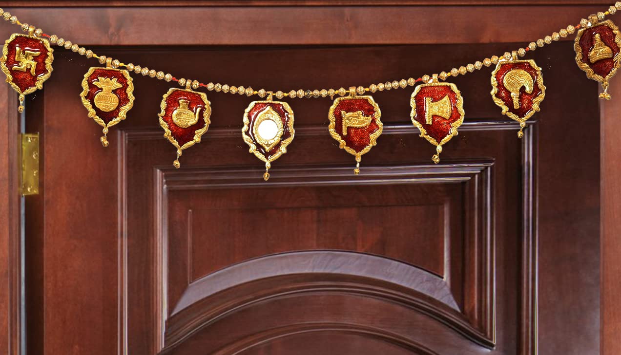 Jain Aast Mangal Toran for Door, Bandarwal Traditional for Main Gate, Entrance Door, Aastmangalyam, Griha Pravesh - Multicolor-image-48
