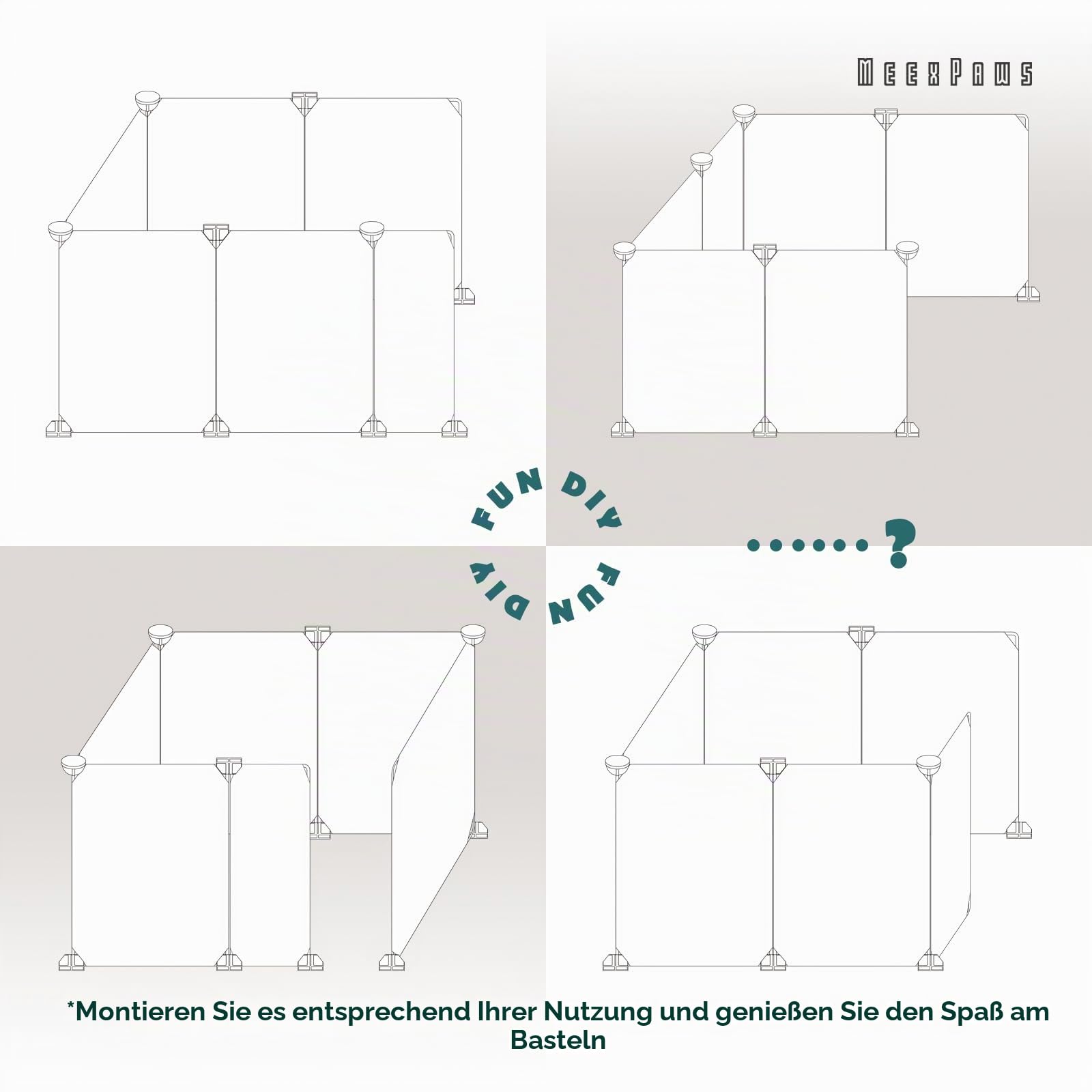 MEEXPAWS Extra großes Katzenklo mit Spritzschutz, Katzentoilettenschutz und Katzentoilette, 71 x 55 x 45 cm (L x B x H), große Matte, leicht zu reinigen, Spritzschutz, Weiß