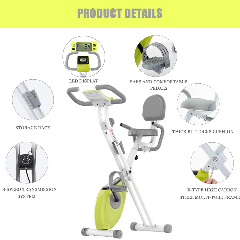 Cyclette Pieghevole Bicicletta da Ciclismo Indoor con Resistenza Regolabile con Monitor LCD e Supporto per Tablet Al BicycleAerobica Attrezzature per Esercizi Fitness