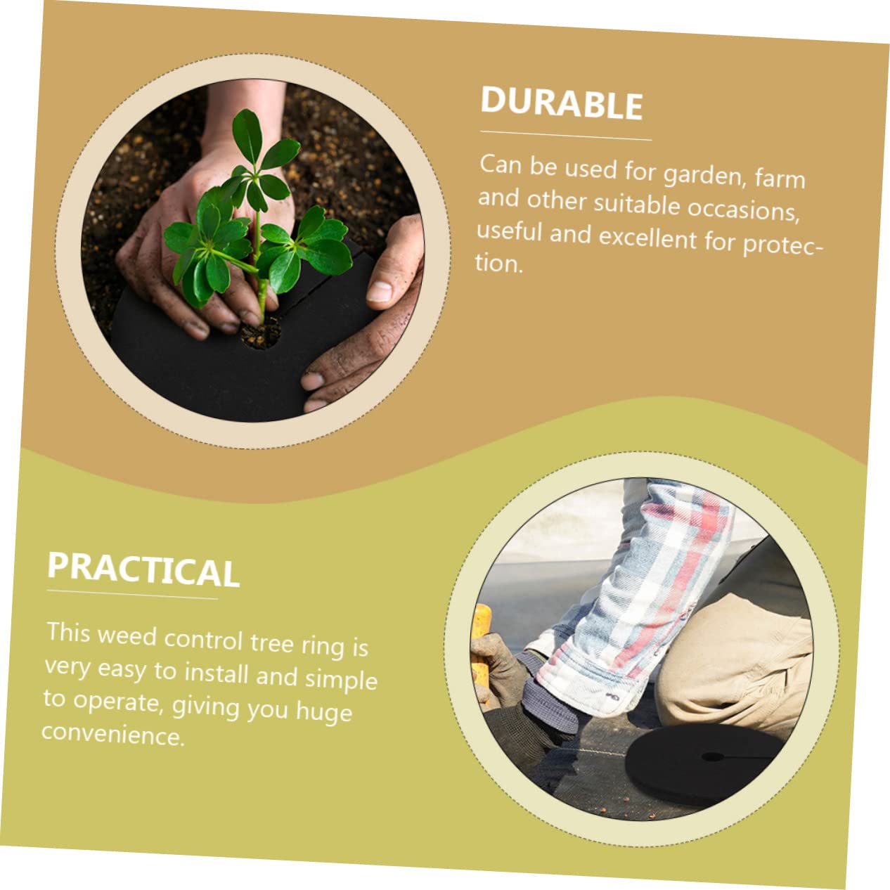 Operitacx 20pcs Garden Mulch Ring, Non-Woven Fabric Control Membrane - Image 2