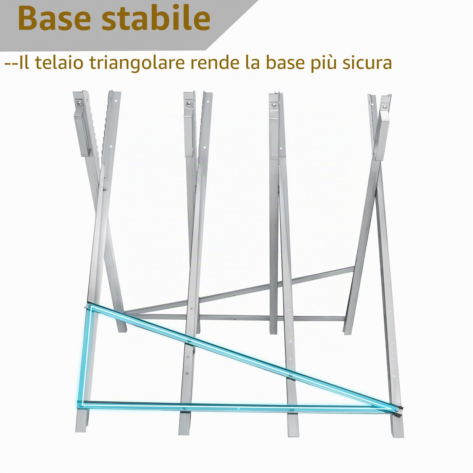 YRHome Cavalletto per sega in metallo, per sega a legno, pieghevole, spaccalegna per legna da ardere, supporto per sega a legna da ardere, supporto per sega, supporto per legno con maniglie per sega a