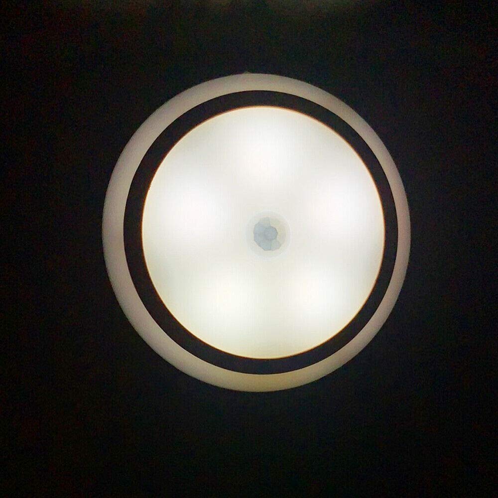 JUNELILY 3 inches Motion Sensor LED Night Light for Bedroom Closet Basement Hallways | Rechargeable Light for Backlight Stairs Garage Cabinets Drawers Cupboards (White) (3 Pack)