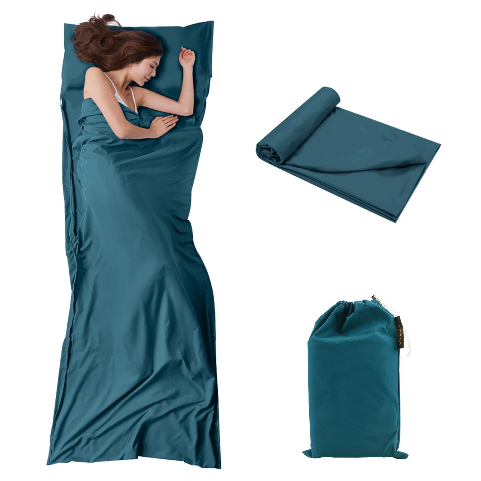 OTDEST Travel and Camping Sheet Sleeping Bag Liner - Lightweight Compact and Portable Adult Sleeping Bag - Ideal for Traveling,Hostels and Camping