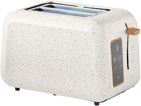 P. W Digital 2-Slice Toaster, Linen Speckle 6 Shade Settings, LED Display, Extra-Wide Slots