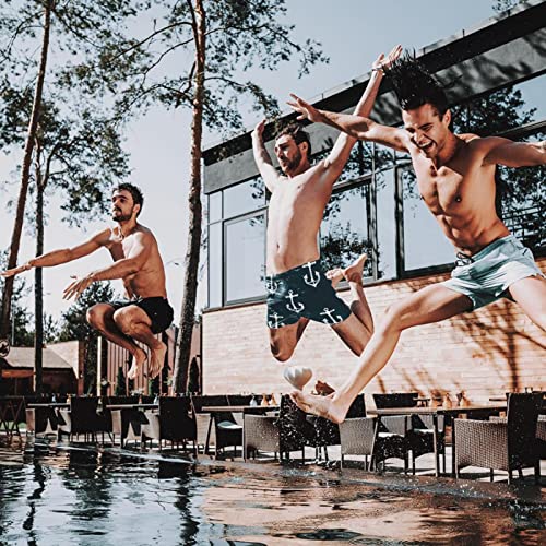 Swim Trunks Men, Mens Jammers For Swimming, Anchor Ocean Vintage Pattern Modern #TOP2