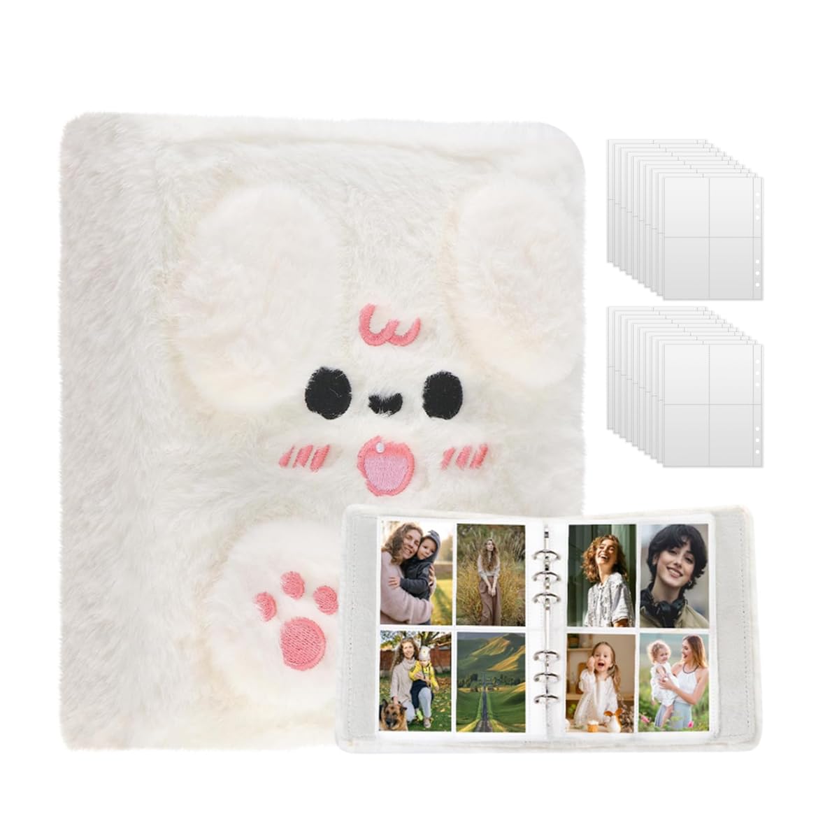 Amazon | Yurikaシール帳 a6 バインダ 女の子 ふわふわ可愛い動物