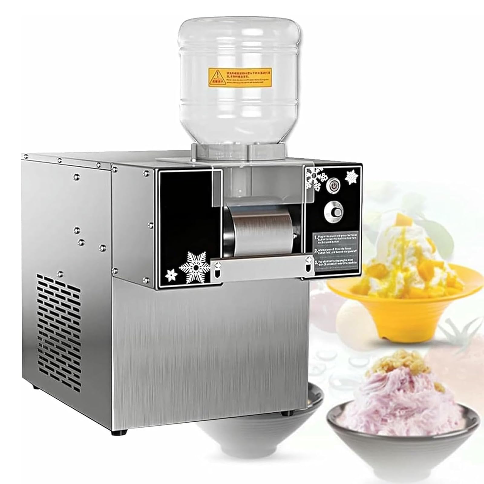 KUSOLE Snowflake Ice Machine - Food-Grade Stainless Steel - Suitable For Restaurants And Beverage Stations. 120kg(24hours)