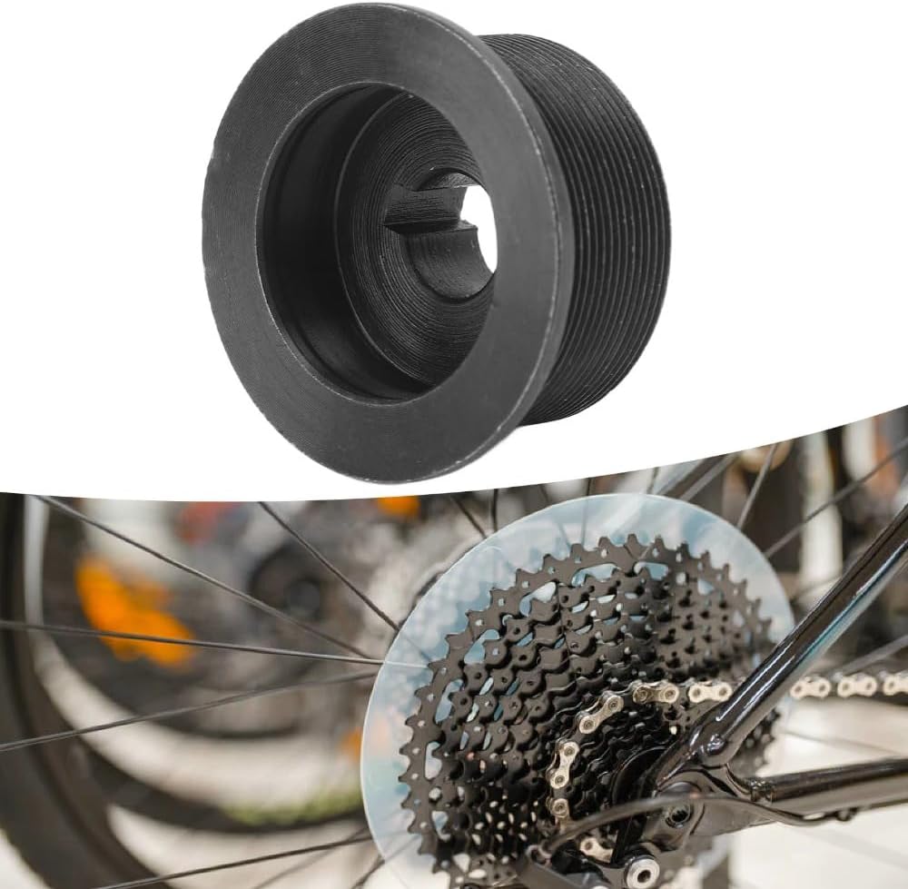 Bike Freewheel Adapter Steel Fine Female Thread Tight Adapter Replacement for Electric Bikes and Scooters(Black)