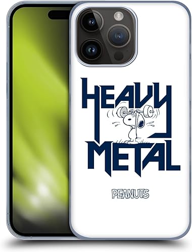 Head Case Designs Officially Licensed Peanuts Snoopy Heavy Metal Rock Tees Hard Back Case Compatible with Apple iPhone 15 Pro Max