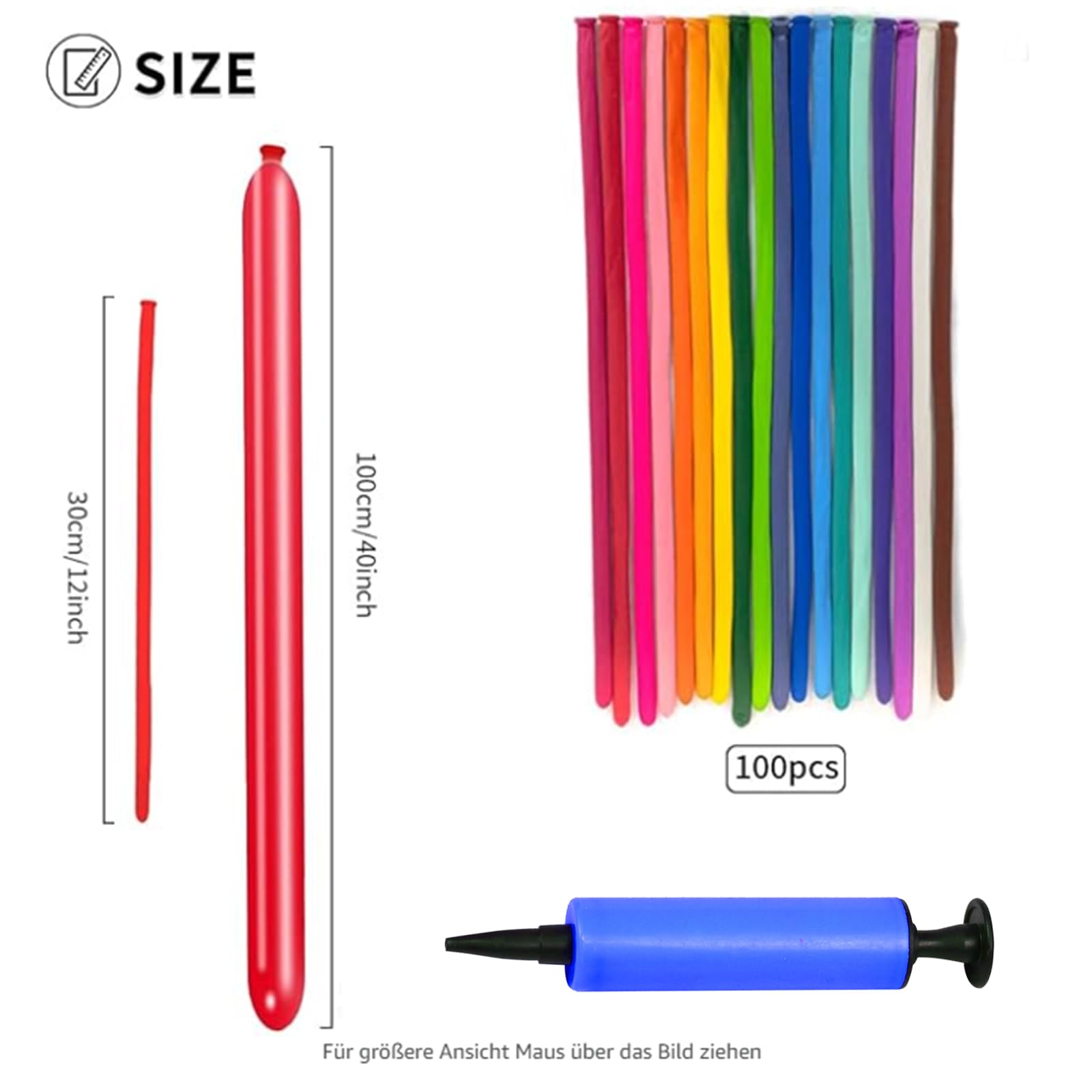 100 stuks modelleerballonnen, magische ballonnen, meerkleurig, lange