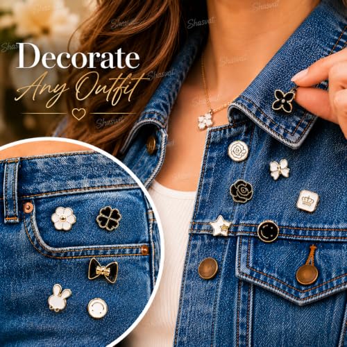 Image of Flower Shape Lapel Pin for Men & Women, Stainless Steel Suit Pin with Secure Spring Clasp, Lightweight Decorative Pin for Blazers Jackets Shirts Bags and Accessories