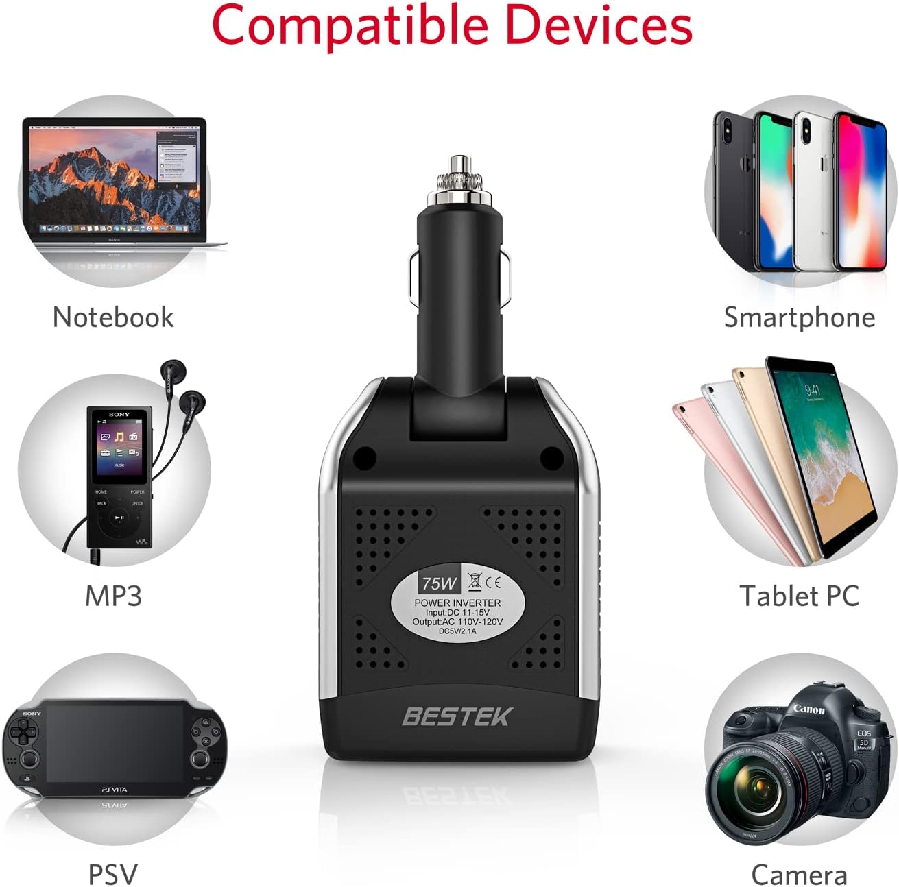 Discount 70% BESTEK 75W Power Inverter DC 12V to 110V AC Car Inverter Power Converter Limited BESTEK 75W Power Inverter DC 12V to 110V AC Car Inverter Power Converter