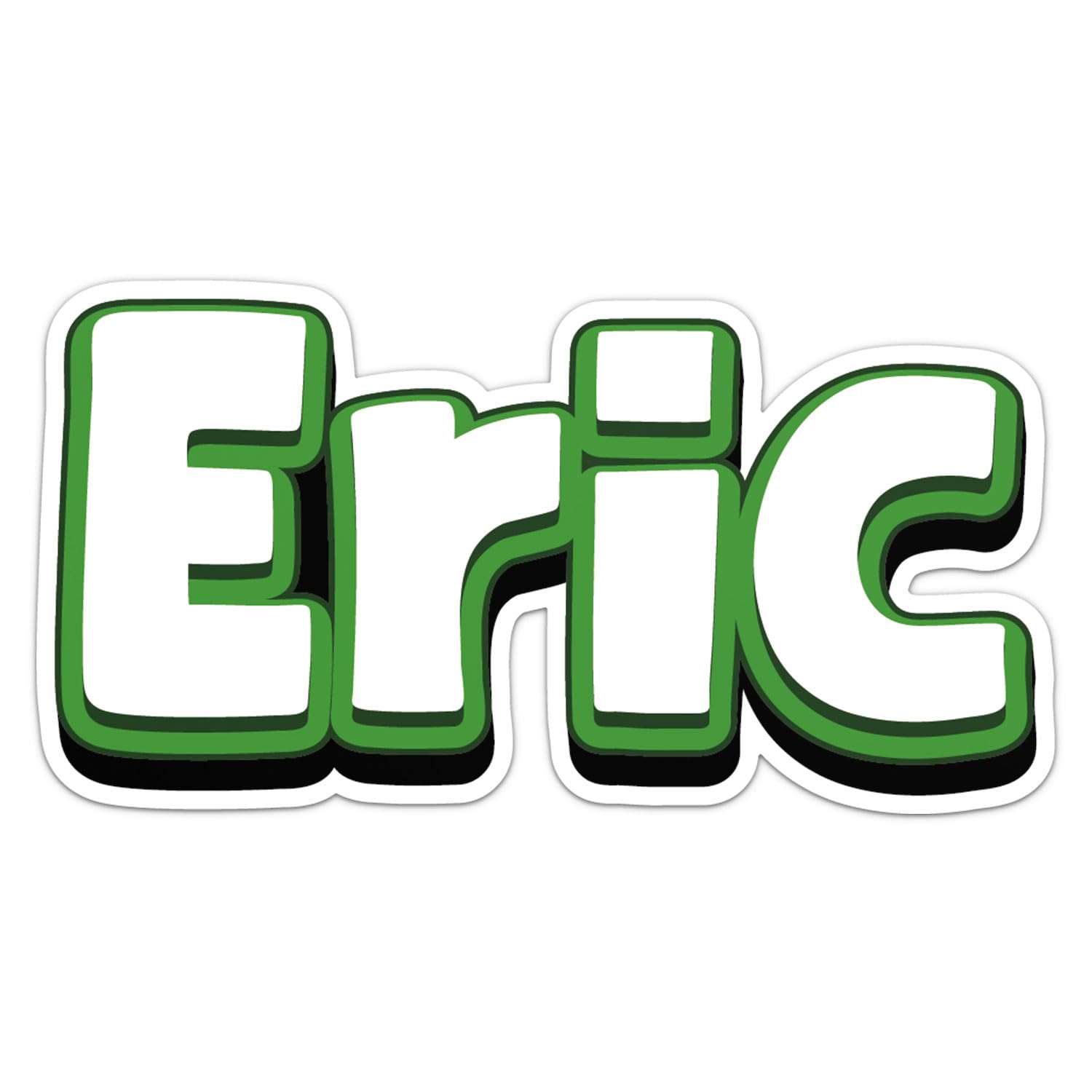 Eric Name Sticker - Waterproof Vinyl Decal for Car Bumper, Water Bottle Laptop Luggage Bike Phone Cases Wall Window, Sticker - 3'' Longer Side