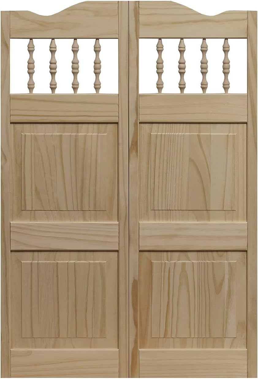 LTL Home Products 843642 Pinecroft Royal Orleans Spindle Top Café Door, Solid Pine Wood, 36"x42", Unfinished