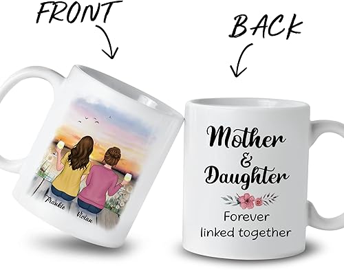 Miniatura 10 de Gossby Taza personalizada (madre y 3 hijos), regalo de cumpleaños para 4 personas para hijo, amor de hijo, regalo para hijo de mamá a hijo, taza de