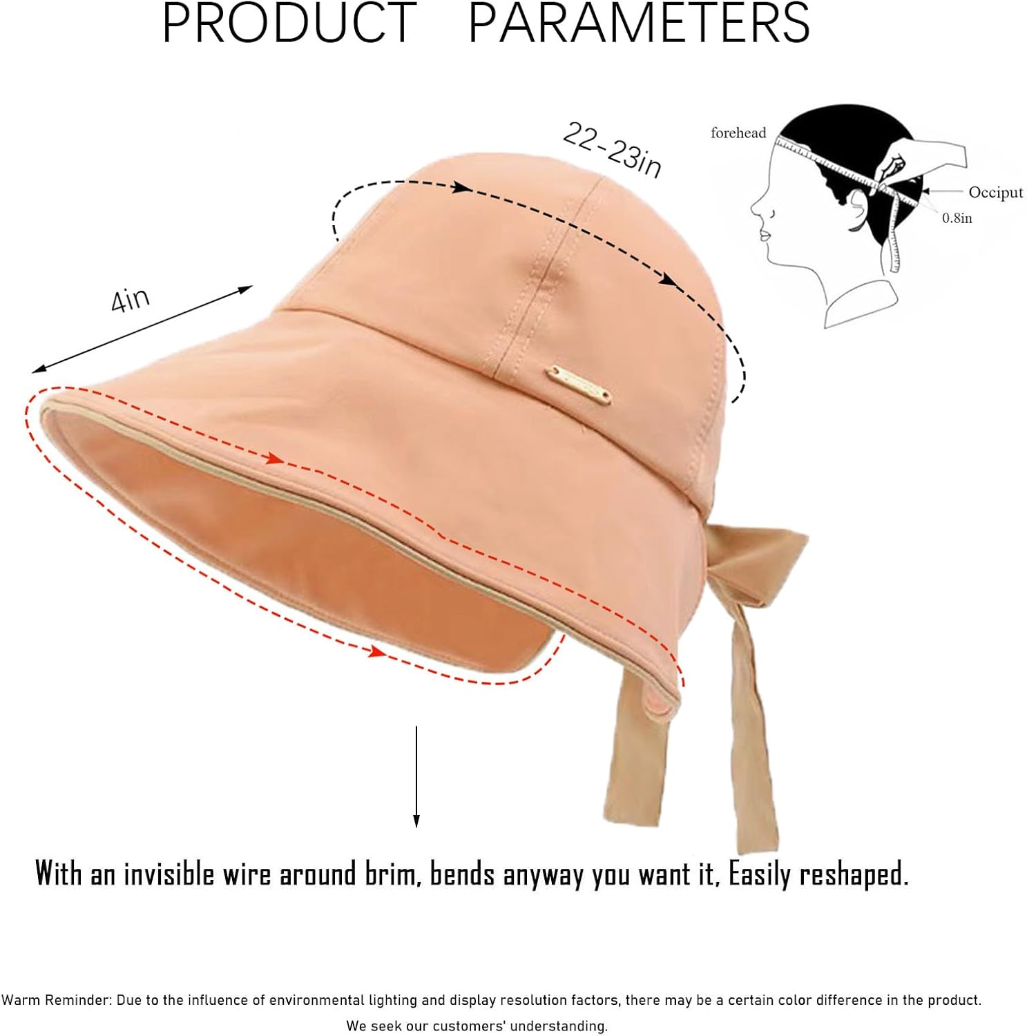Wide Brim Hats for Woman Foldable Hats Sun Hats for Women uv Protection Bowknot Bucket hat Adjustable hat with Ponytail Hole - Image 5