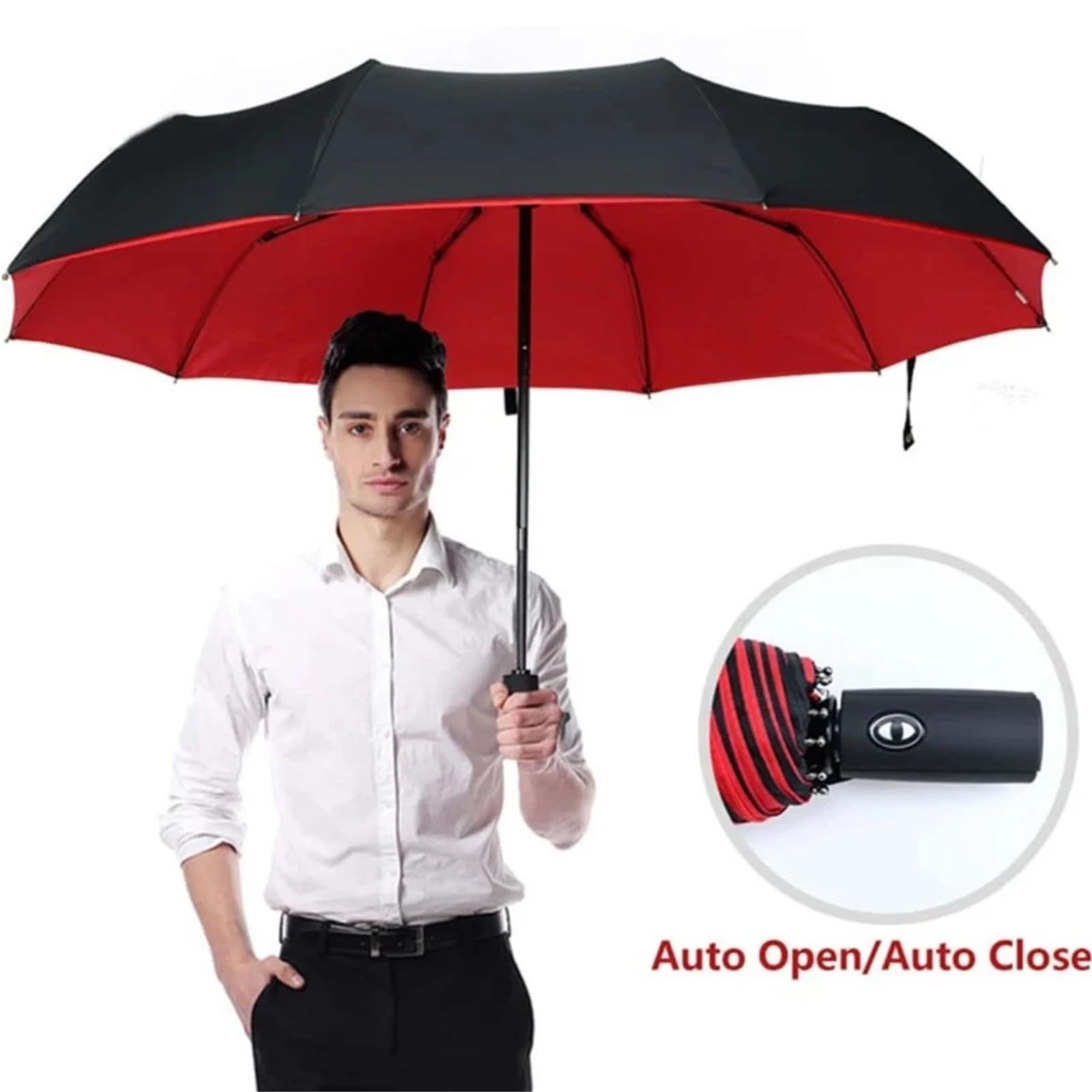 Paraguas resistente al viento de doble capa, totalmente automático, lluvia, hombres, mujeres, negocios, paraguas grandes Para Accesorios Viaje