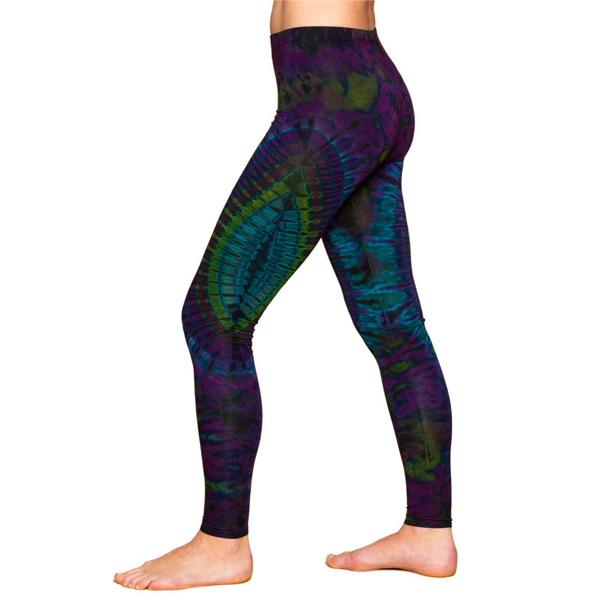 PANASIAM Yoga Leggings Damen - Batik Dschungel Design - Sport Tights lang | handgefärbtes Unikat, weich & elastisch, Sporthose für Fitness, Gymnastik & Freizeit, atmungsaktiv, Viskose mit Elasthan