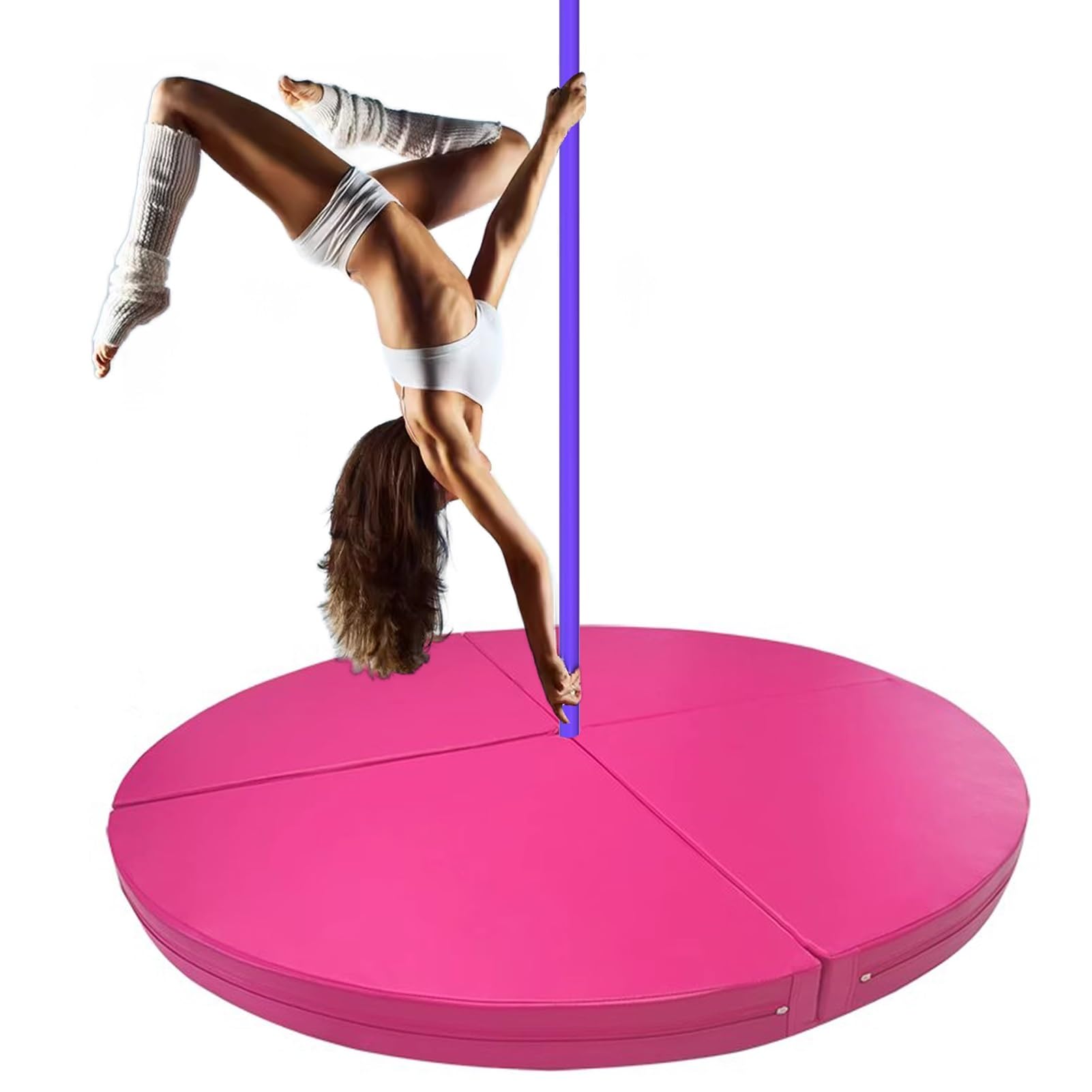 Tapis de protection pole dance rose 160x5cm pliable pour fitness