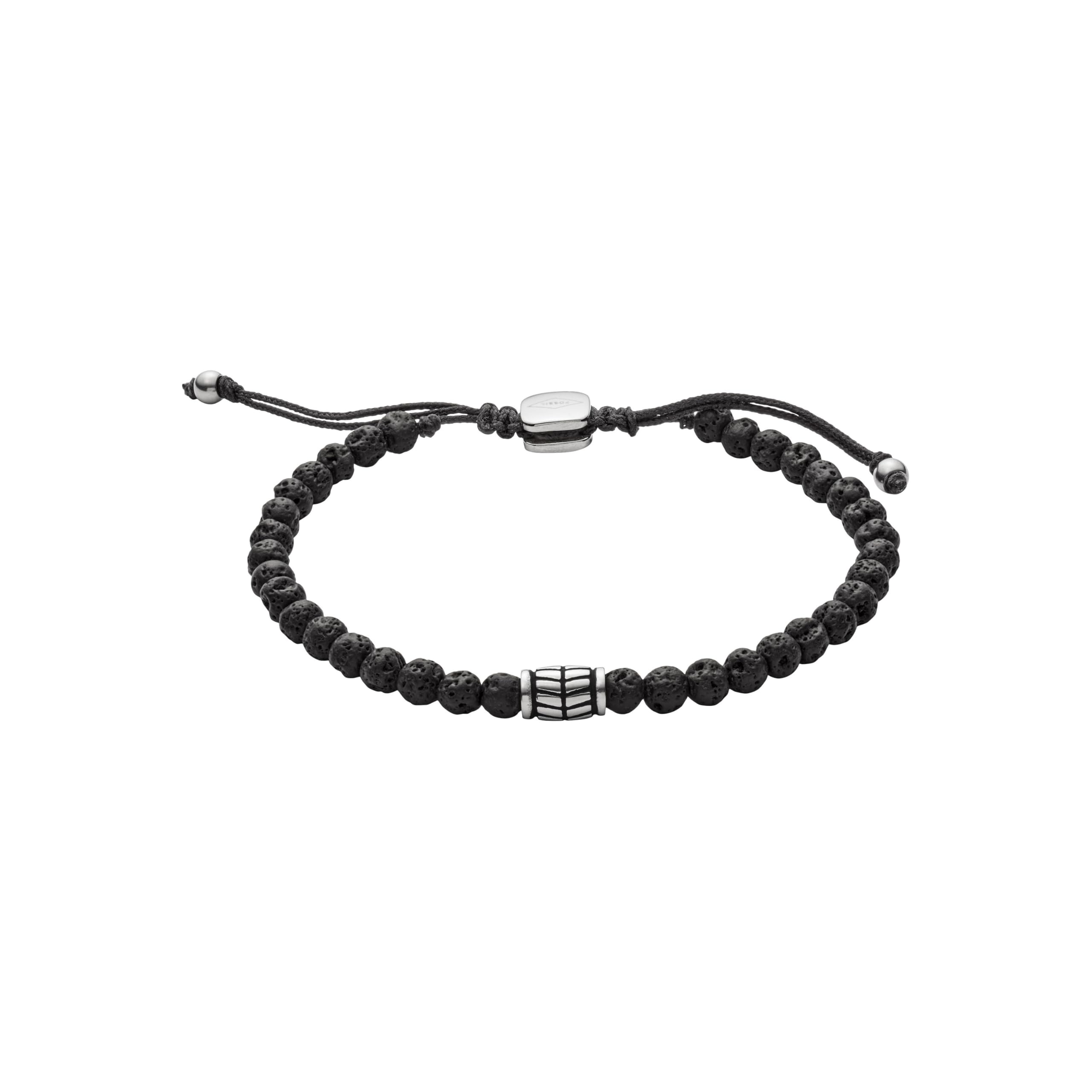 Fossil Bracelet Pour Hommes Bien-​Être, Longueur Intérieure : 170mm~250mm Bracelet Noir Semi-​Précieux, JF02887040