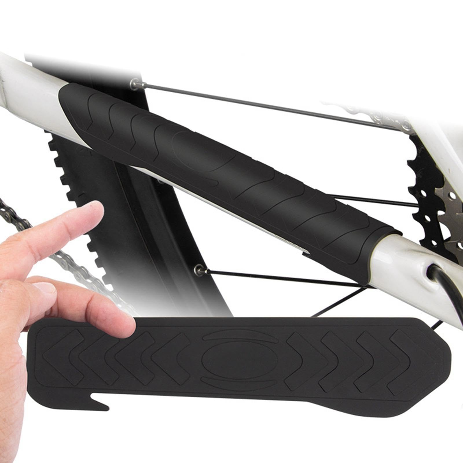 Protection De Cadre Vélo En PVC - 39,5 X 6 Cm - Antidérapante, Facile à Poser - Pour VTT Et Vélo De Route - Couleur Noire - 9
