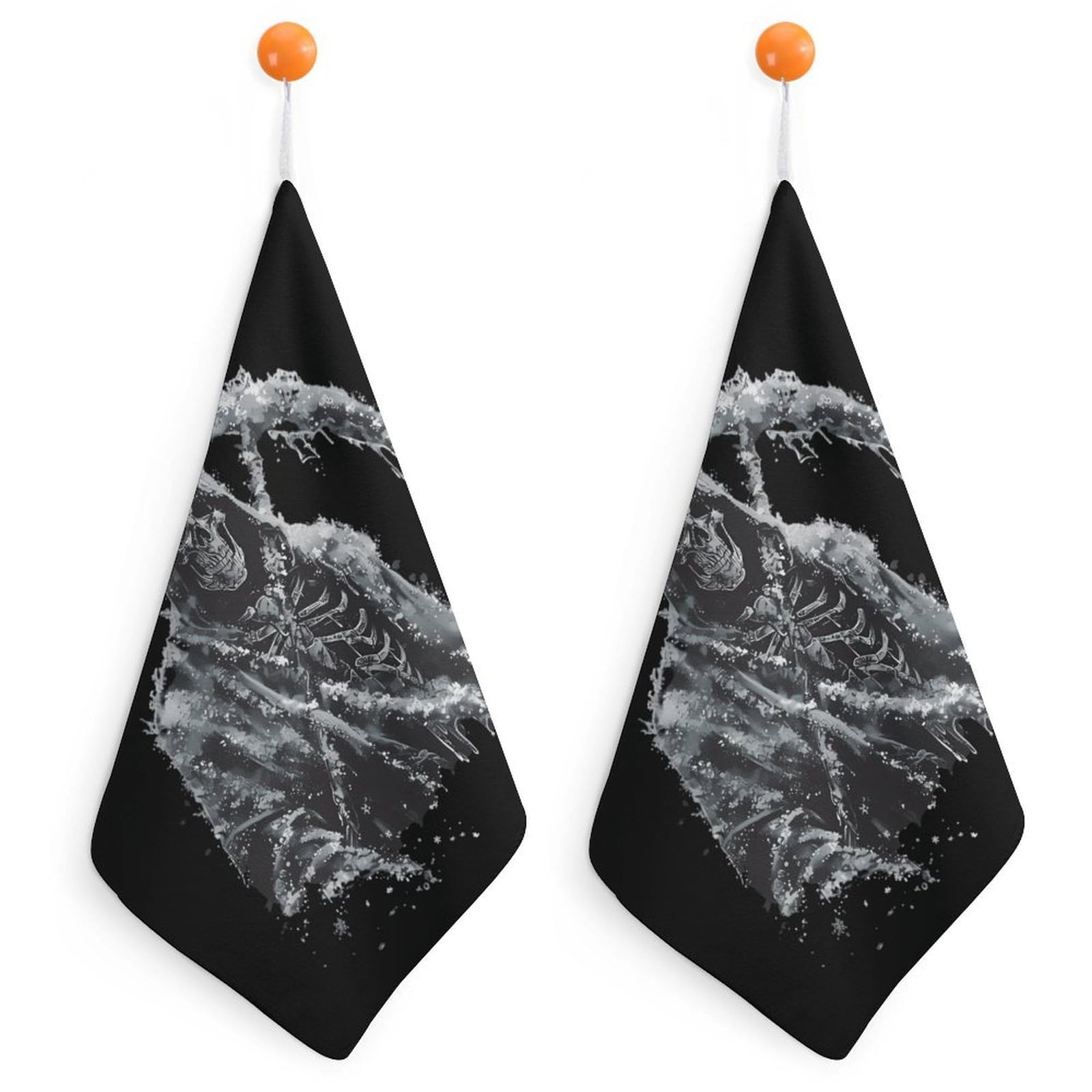 TXFBTRFSA Grim Reaper Hand Towels with Hanging Loop Kitchen Towel Handkerchiefs Cleaning Cloths