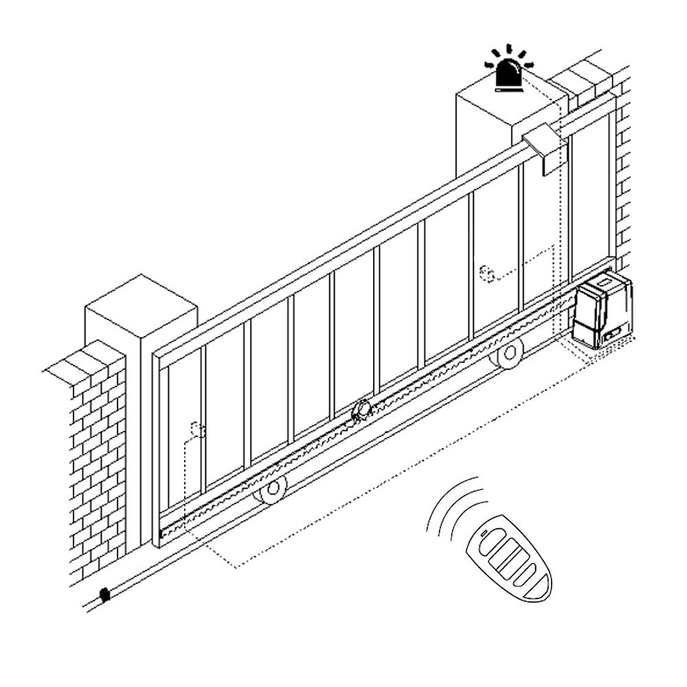 Kit de motorisation SLID'UP MC500 avec rails et galets pour portail coulissant 500 kg