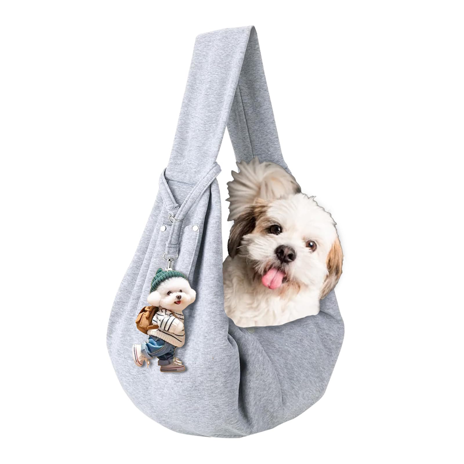 Sac De Transport pour Chien Chat Sac à BandoulièRe Mains Libres Petit Chien Respirant RéVersible Sa Chat Transport pour Petit Moyen Animaux Jusqu’à 15 KG pour L'extérieur Voyages Métro (Gris)