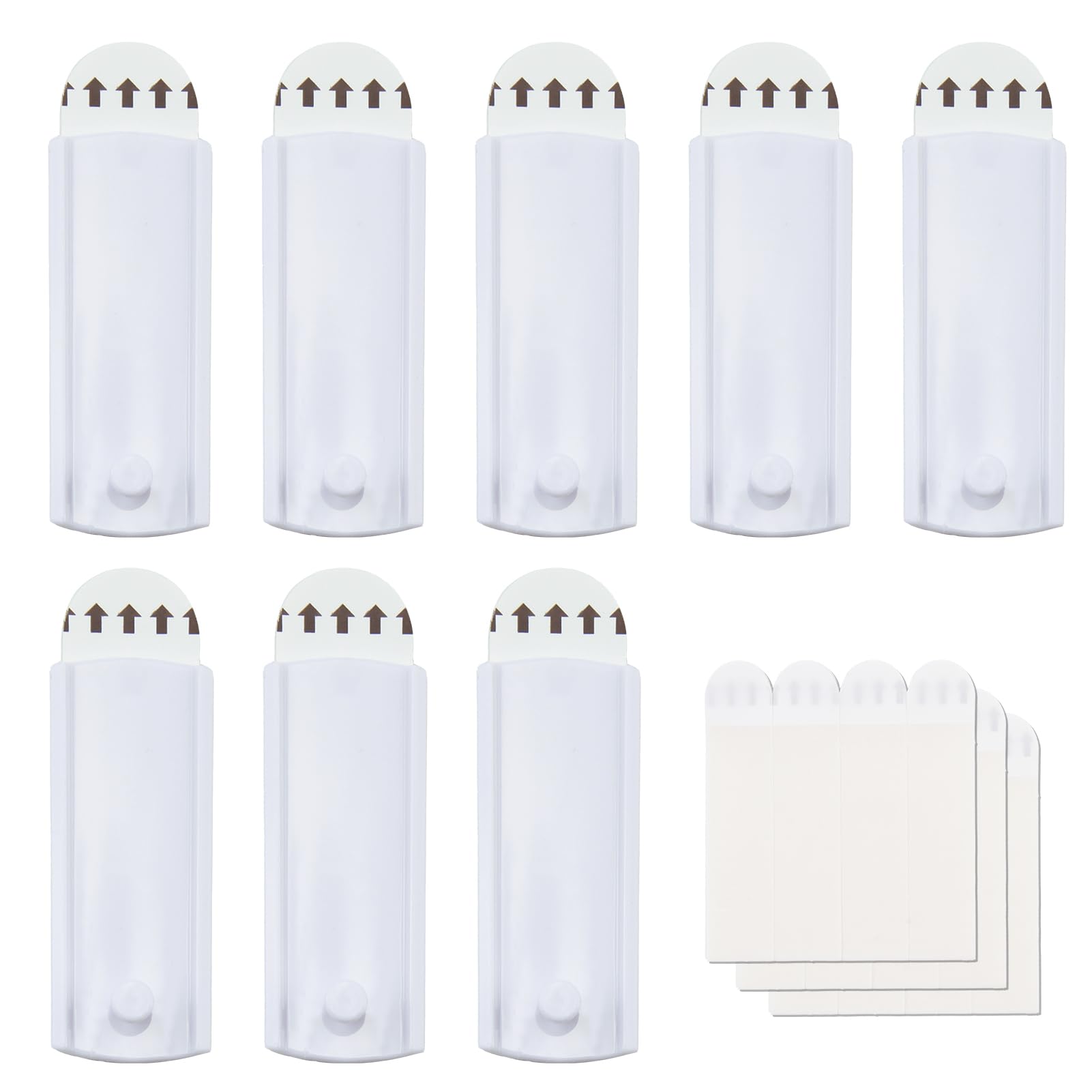 8 Colgadores de Cuadros y 12 Tiras Adhesivas Removibles, Colgadores de Cuadros para Dientes de Sierra y Marco de Alambre, Ganchos para Colgar Cuadros sin Daños, Sin Necesidad de Clavos