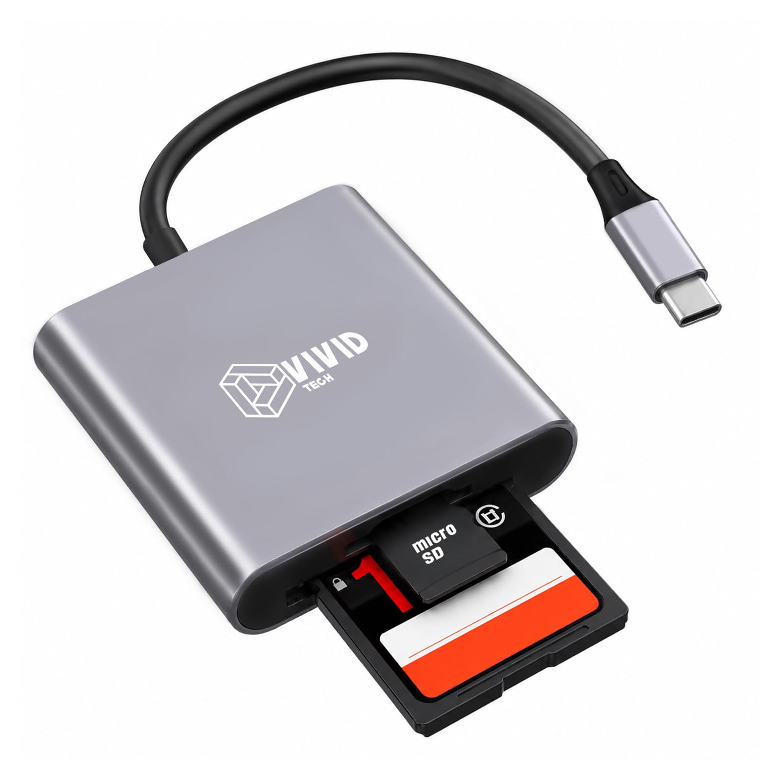 SD Card Reader, 2in1 USB C Card Reader for iPhone, MicroSD Card Adapter | Type C, SD, Mic…